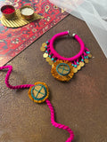Pink Coin Couple Rakhi