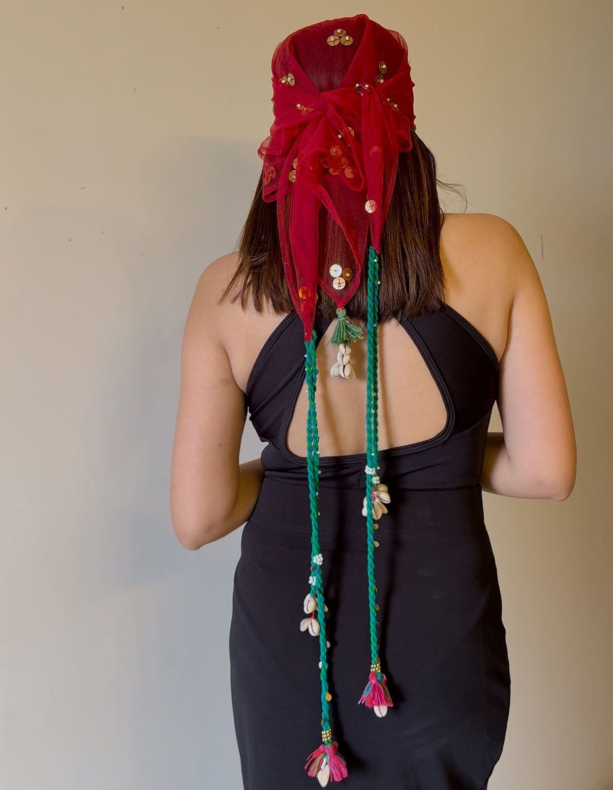 Cherry Gleam Hair Scarf