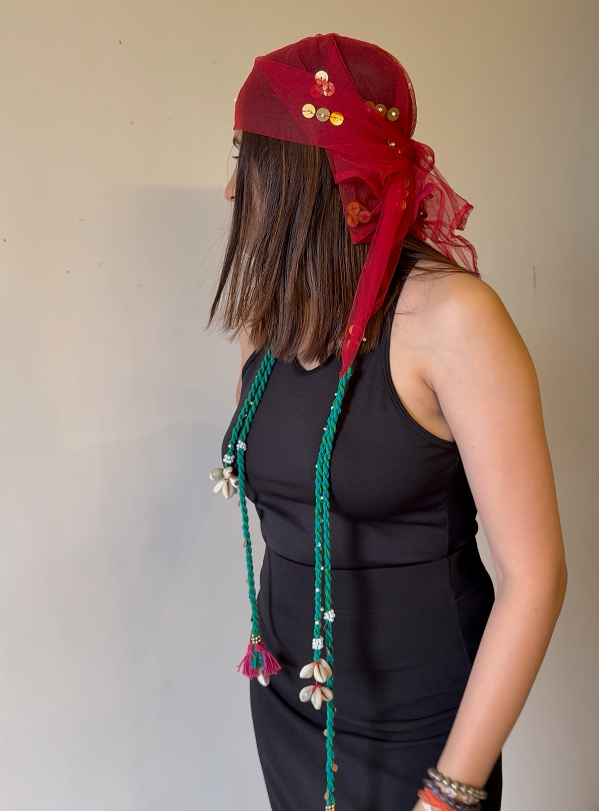 Cherry Gleam Hair Scarf