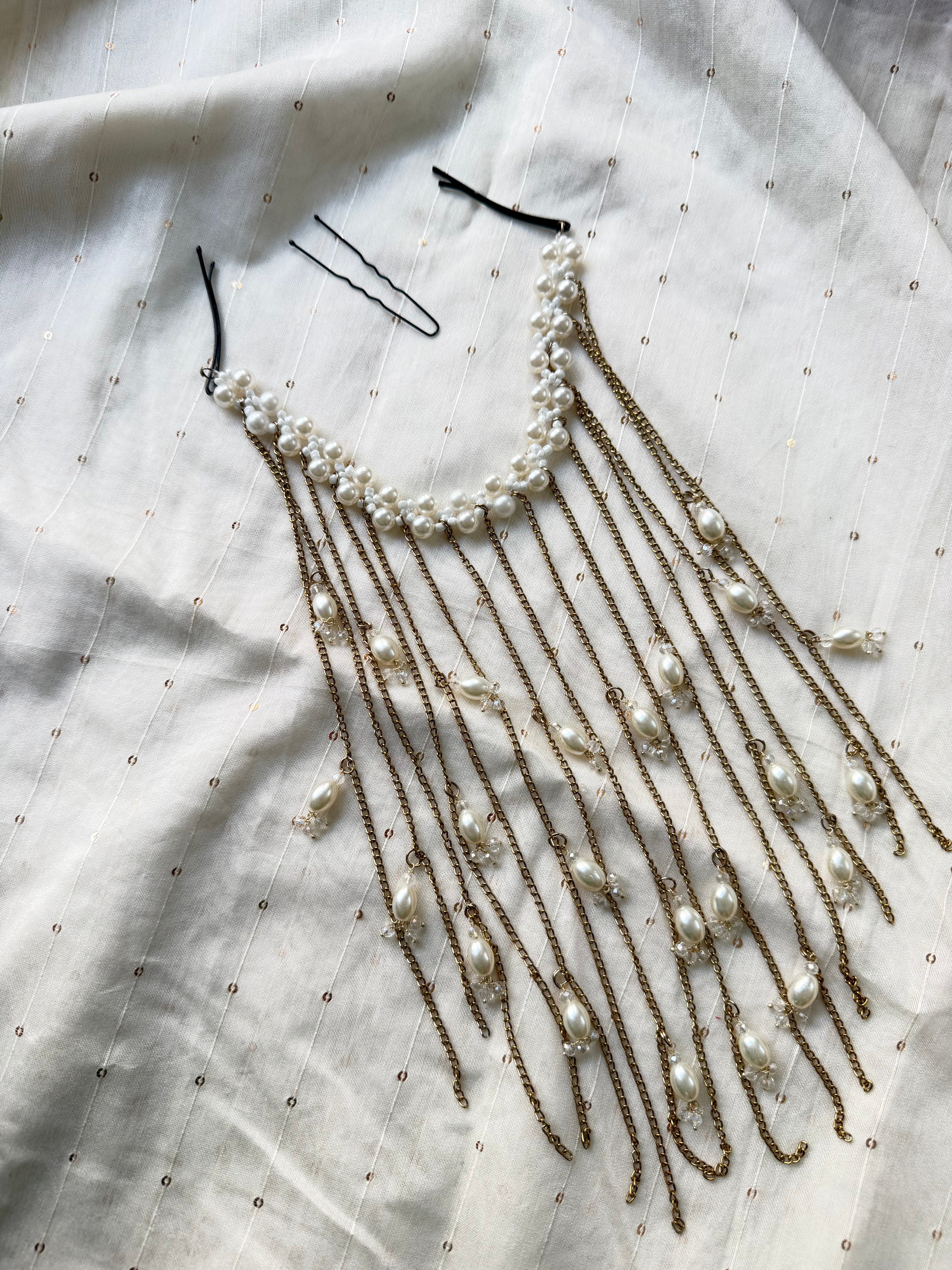 Pearl Tiara Hair Brooch