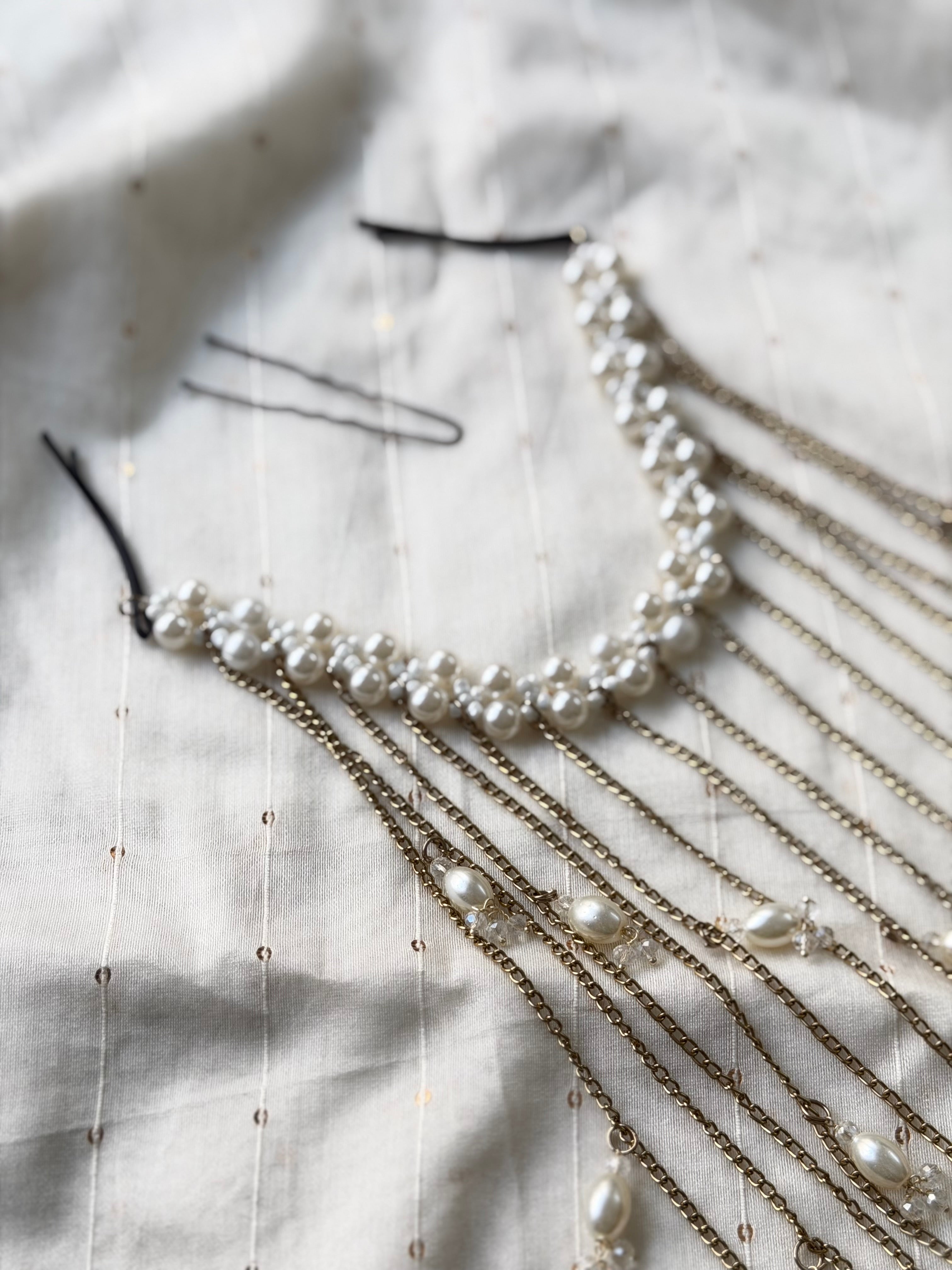 Pearl Tiara Hair Brooch