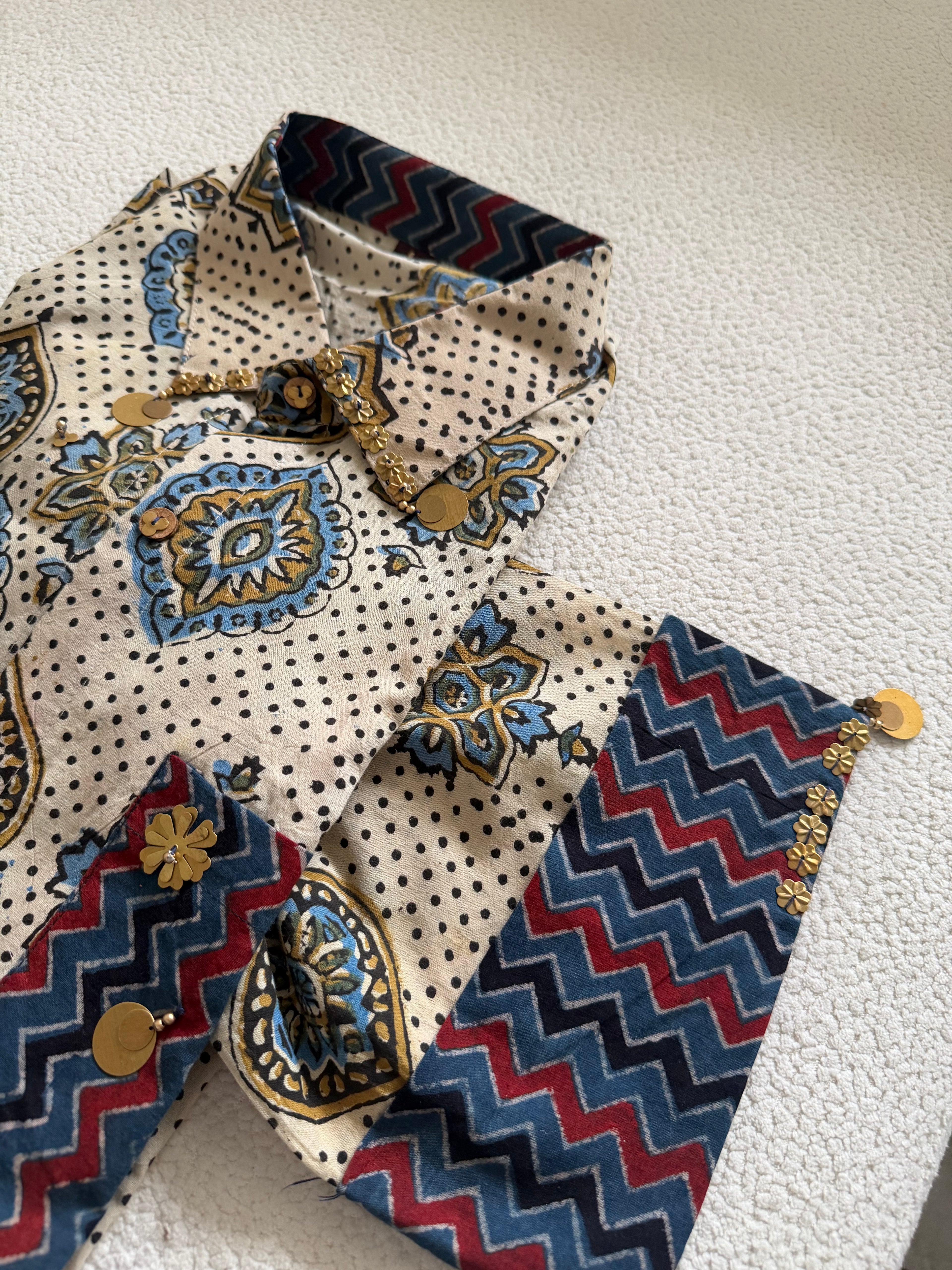 Ajrakh Shirt [ white ]
