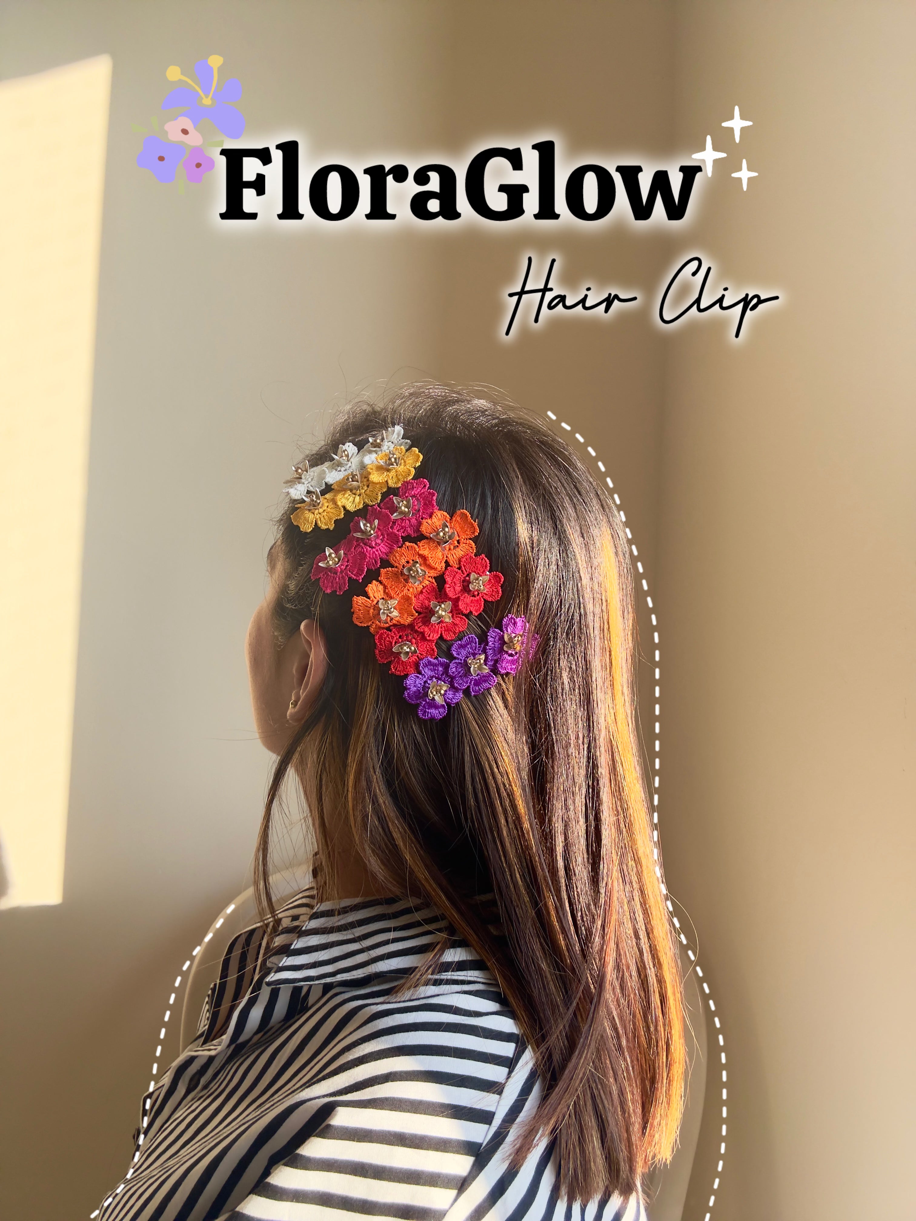 FloraGlow Hair Clip Set Of 6