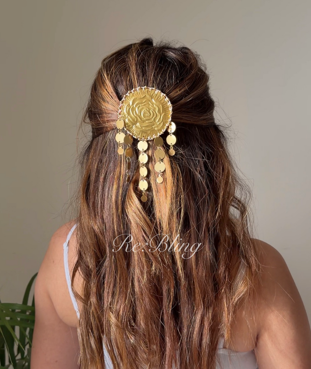 Sunehri Gulab Hair Pin