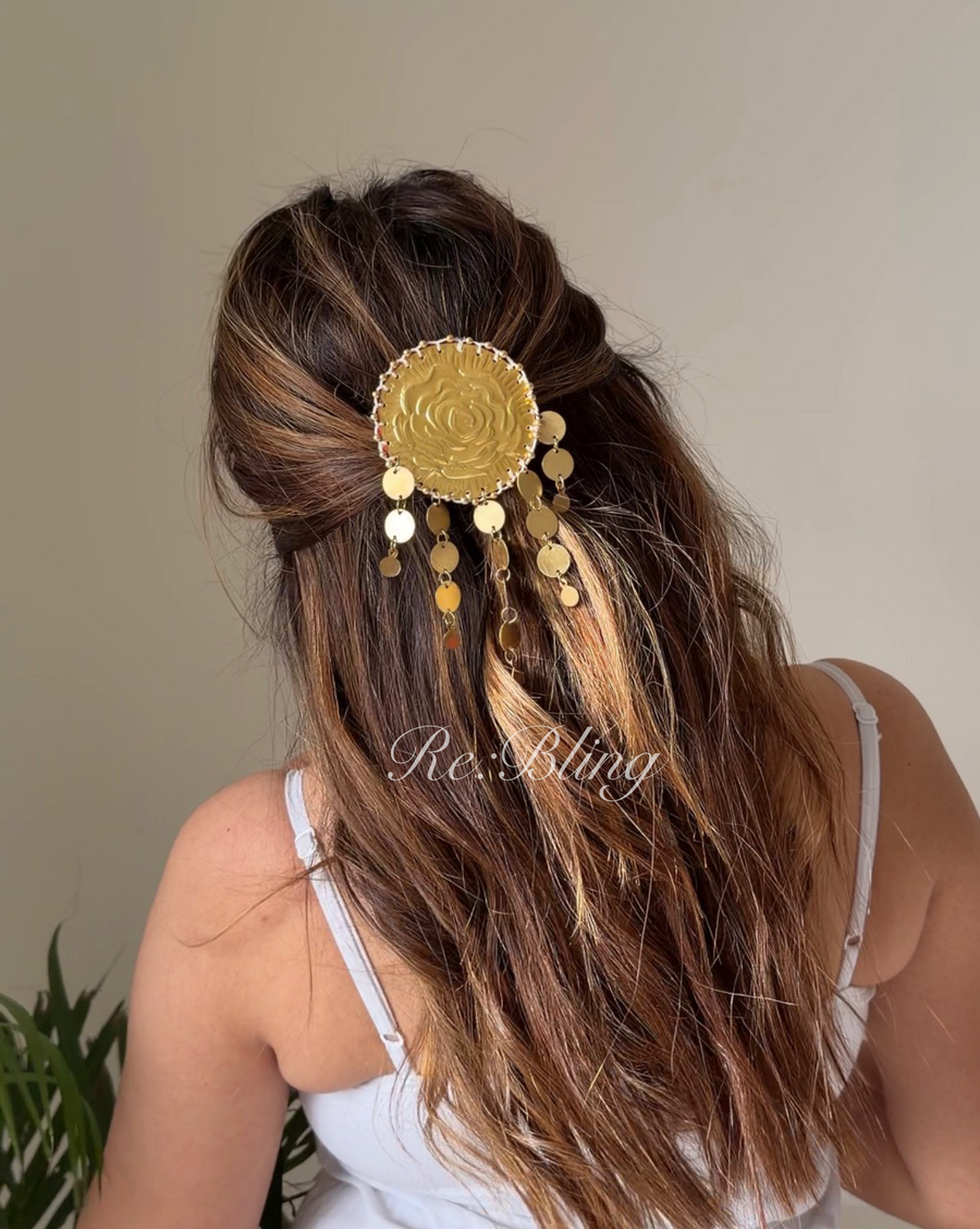 Sunehri Gulab Hair Pin